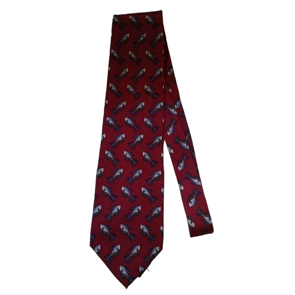 Vintage Jerry Garcia Necktie Blue Fish Stonehenge ART LTD Silk Hand Sewn - Picture 2 of 12